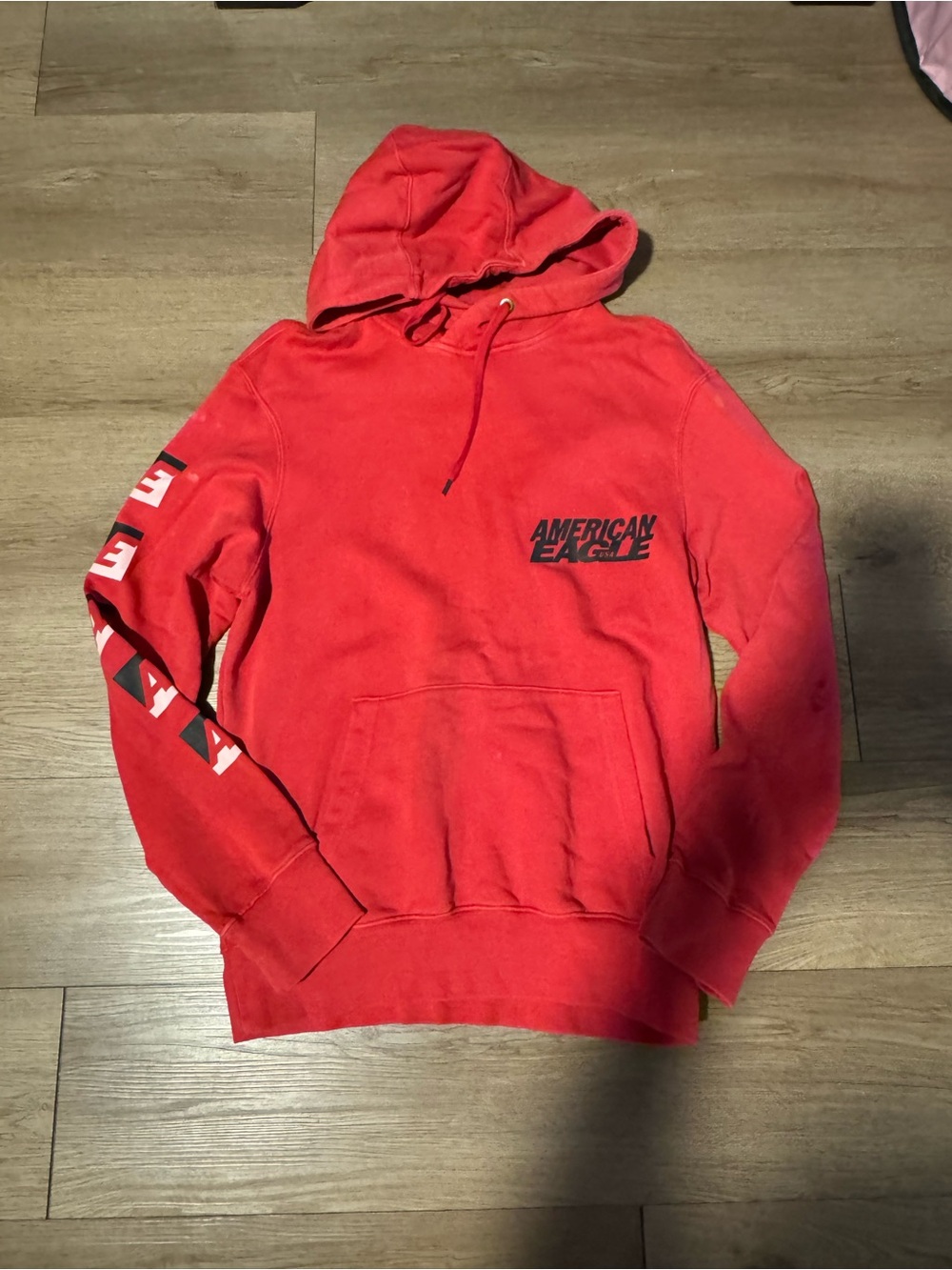 American Eagle Outfitters Red Logo Pullover Hoodie Sz S